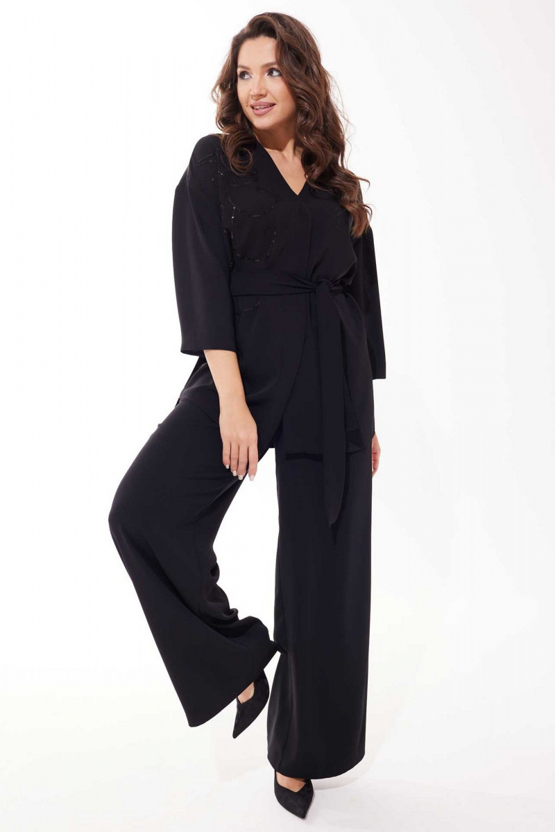 Брючный костюм Mislana С1043 черный
