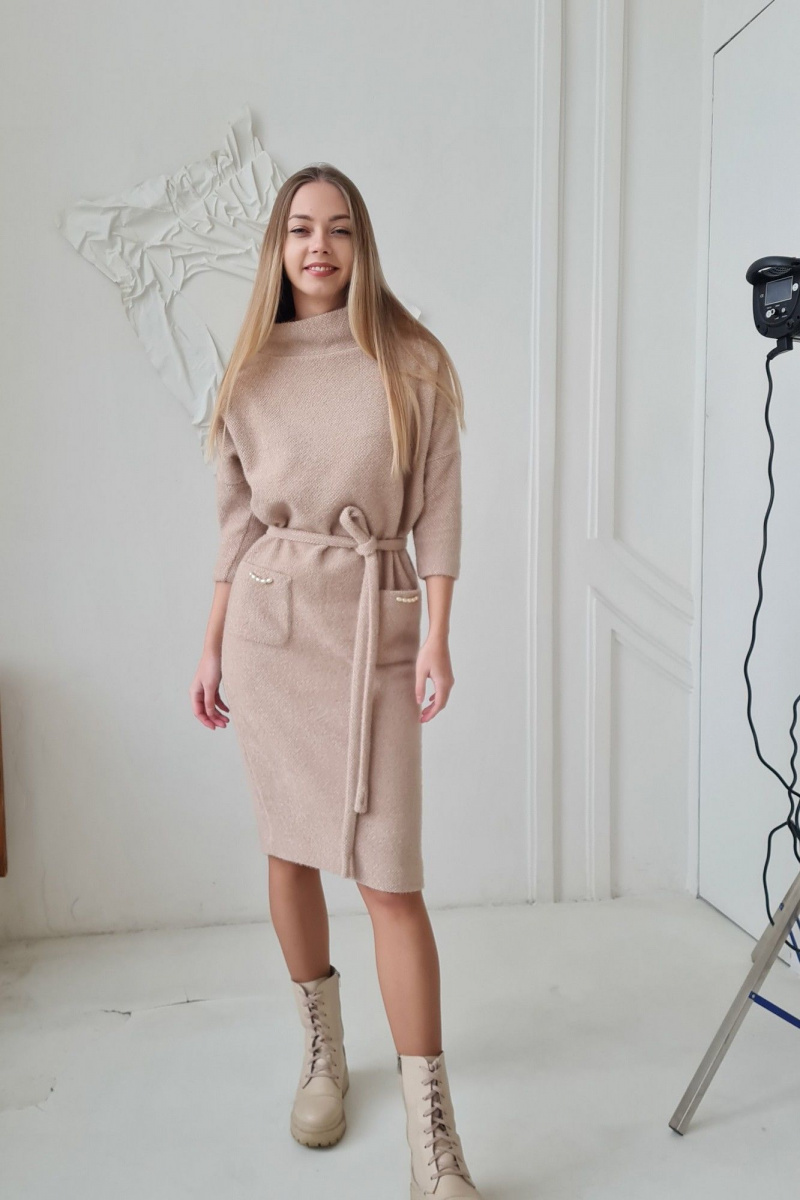 Платья Shymoda 412-23 бежевый_ меланж