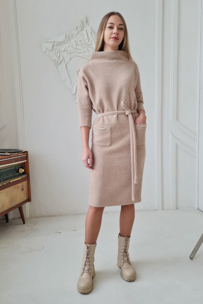 Платья Shymoda 412-23 бежевый_ меланж