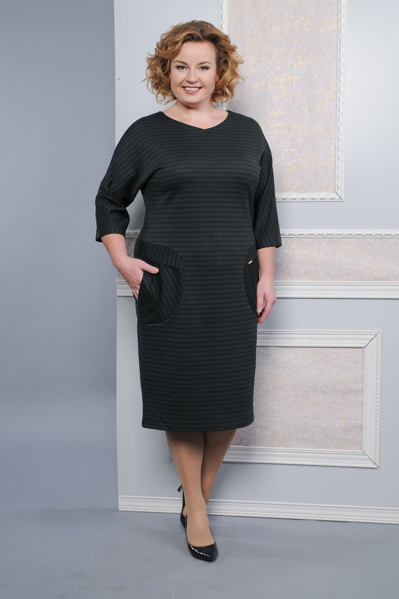 Платья Lady Style Classic 1379 зеленый-полоска