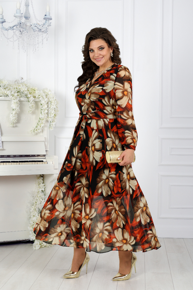 Платья Ninele 5983 красные ромашки