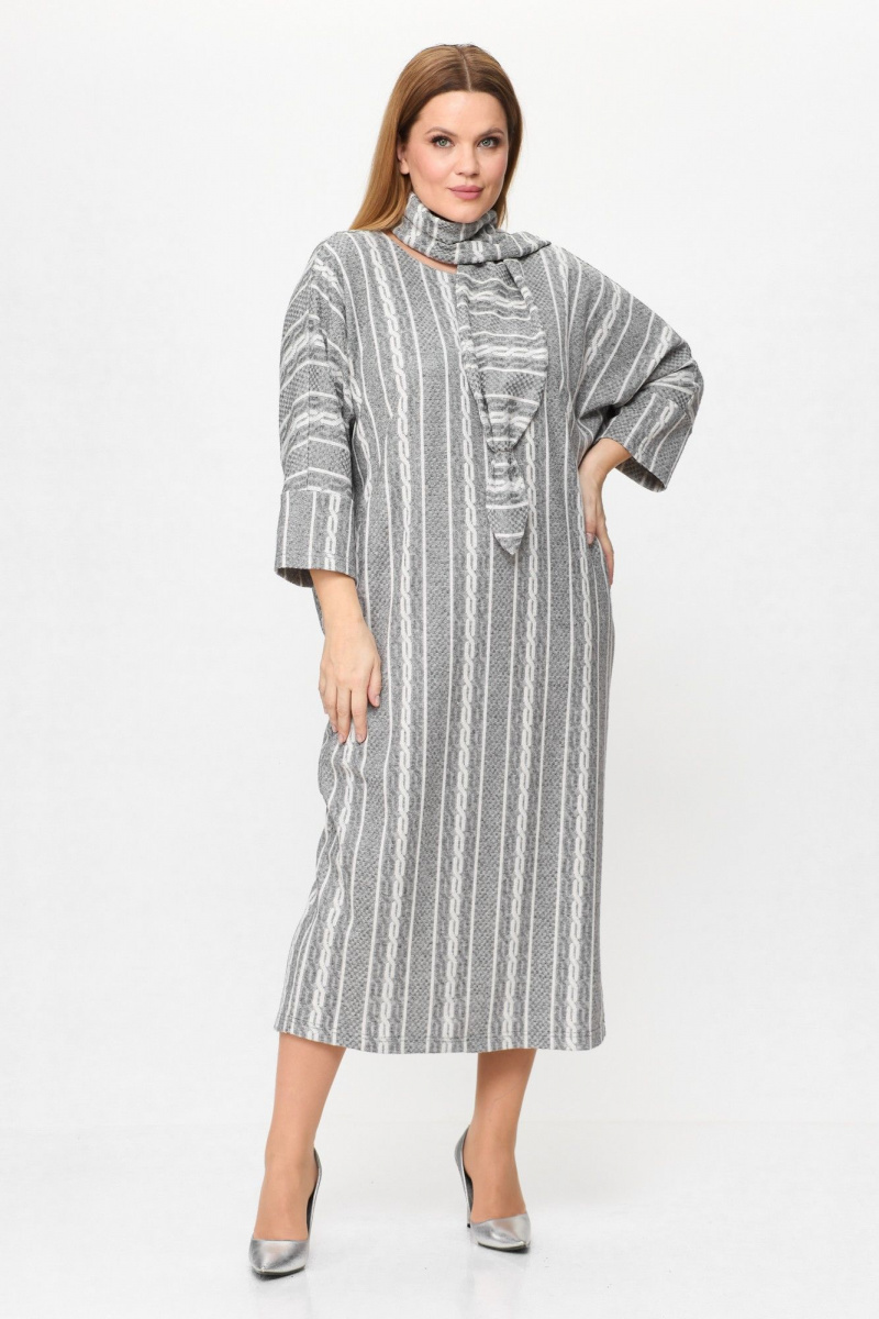 Платья Michel chic 2157 серый,белый