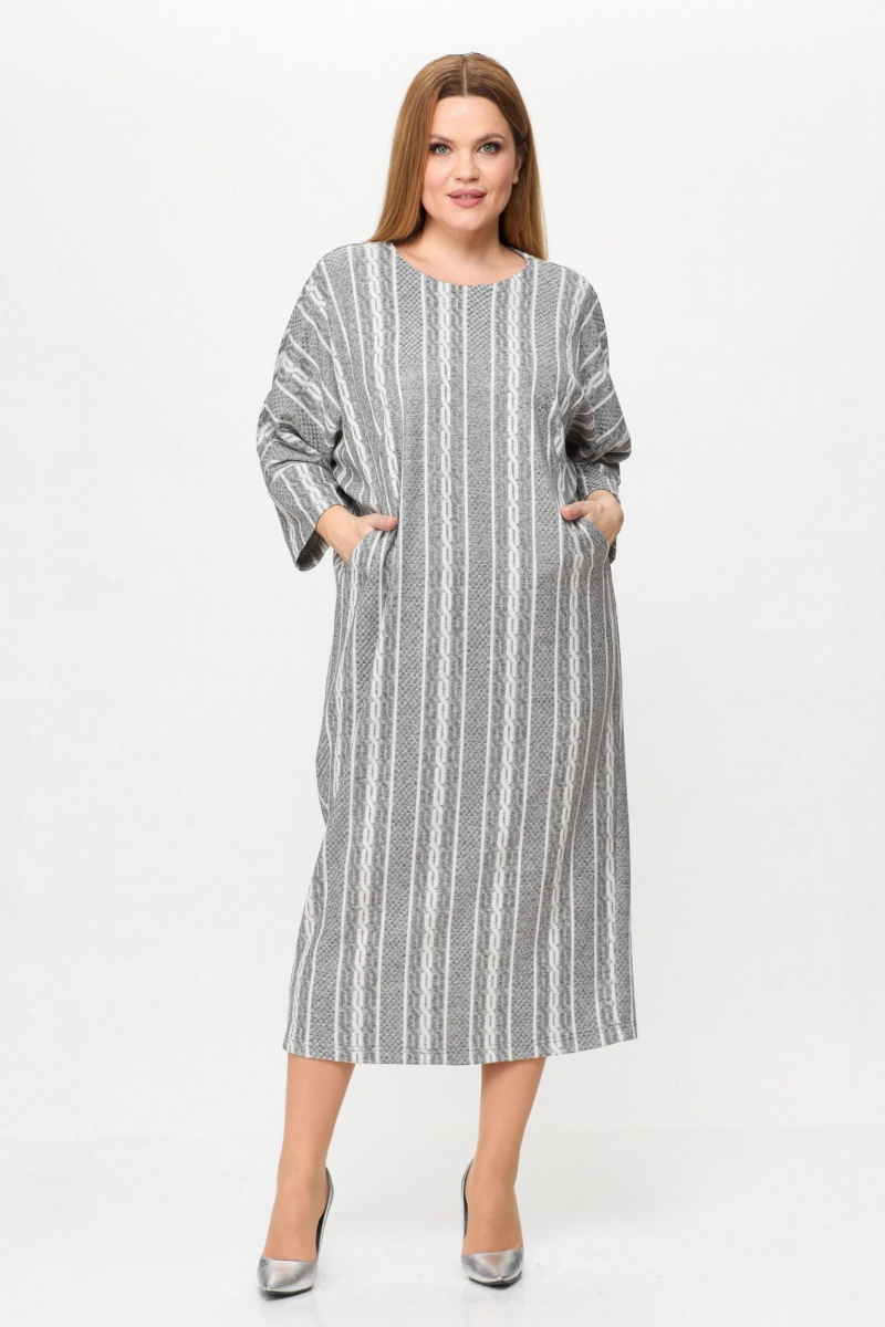 Платья Michel chic 2157 серый,белый