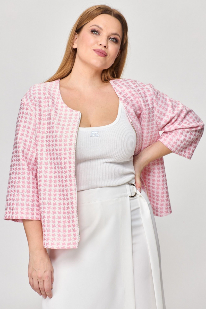 Брючный костюм Michel chic 1335/1 розовый-белый