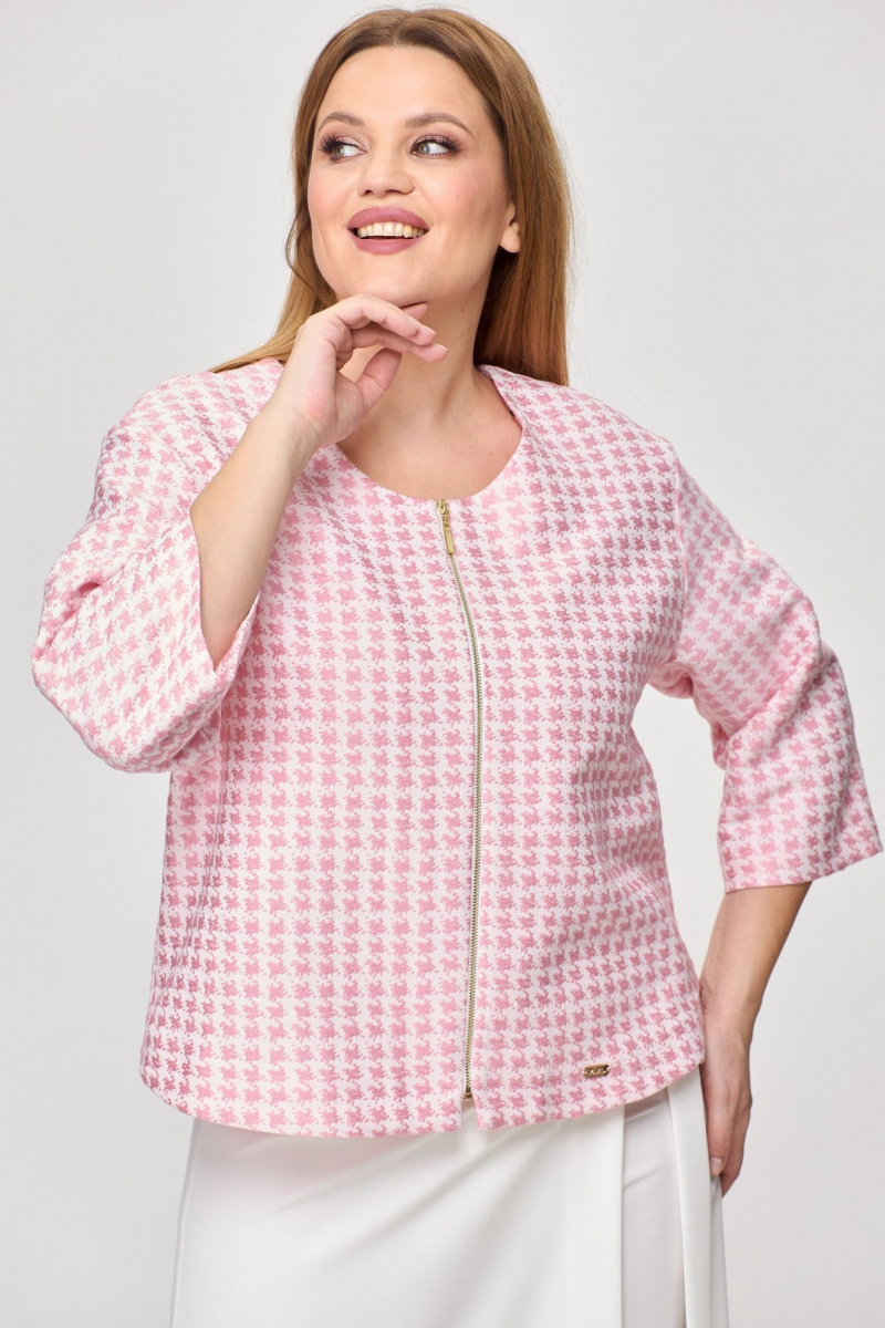 Брючный костюм Michel chic 1335/1 розовый-белый
