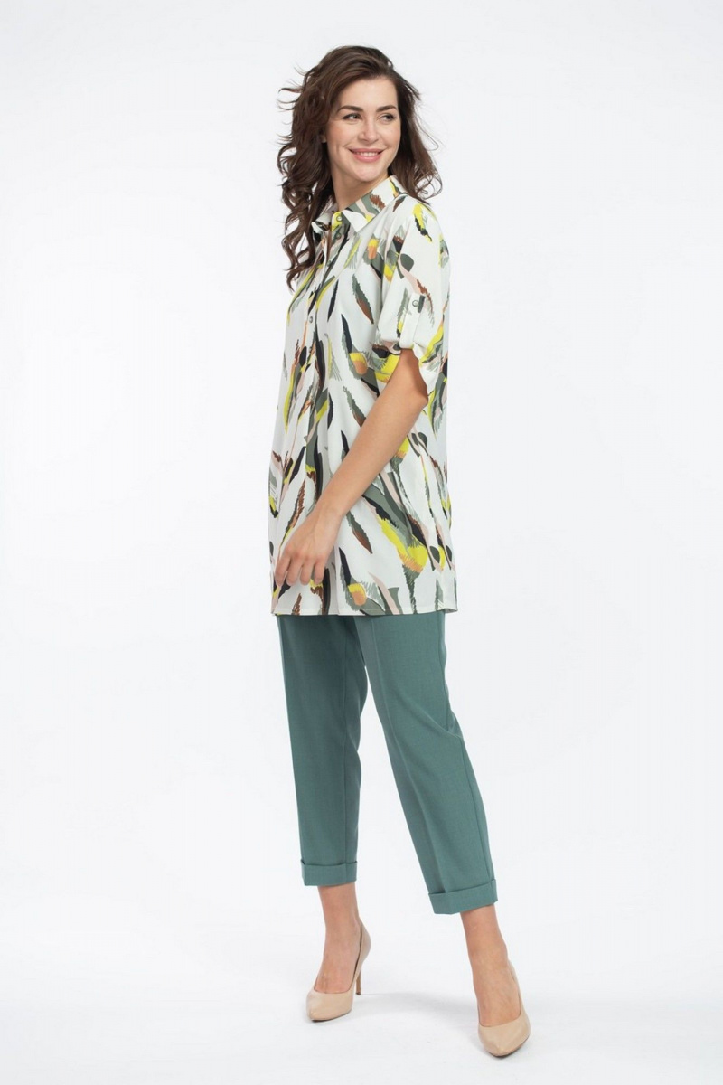 Туники FASHION CENTRE П-3574 мультиколор_зеленый