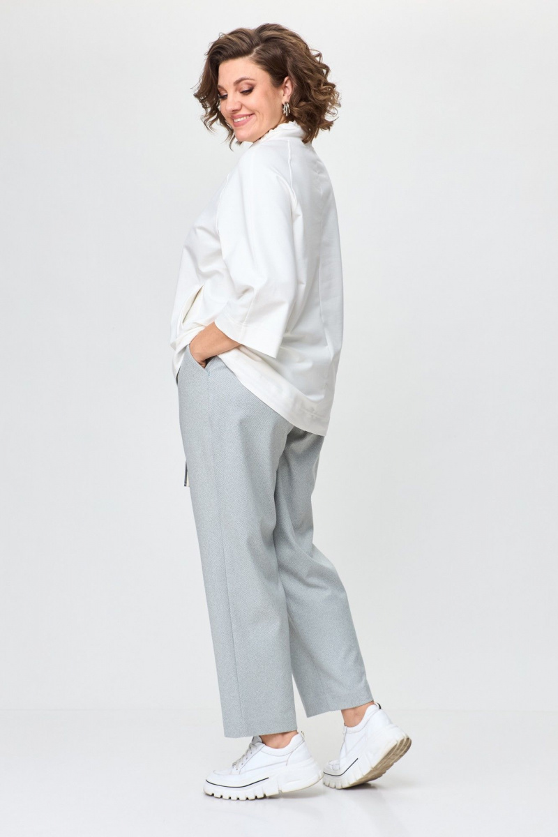 Брючный комплект Michel chic 1366 зеленый,молоко