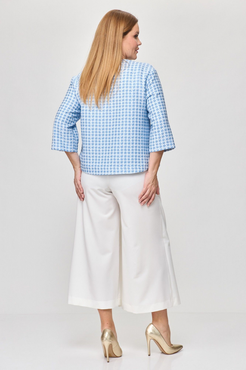 Брючный костюм Michel chic 1335/1 голубой,белый