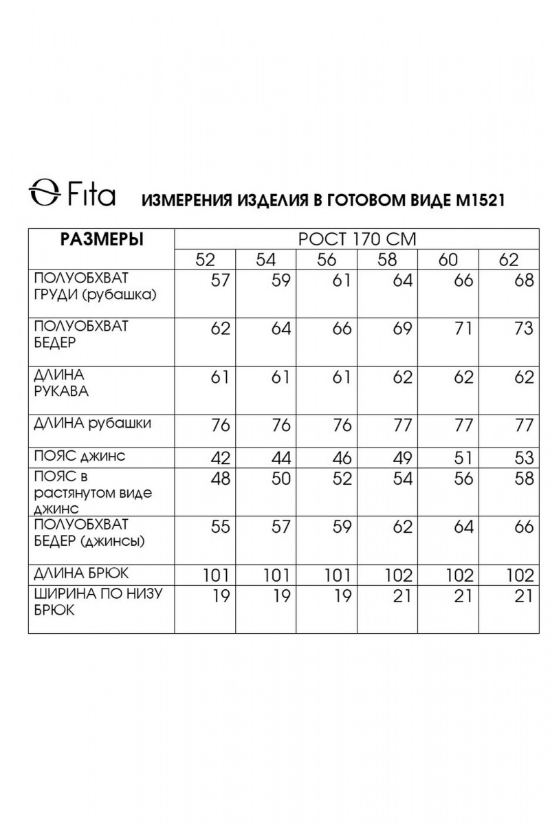 Брючный комплект Fita 1521 серо-синий