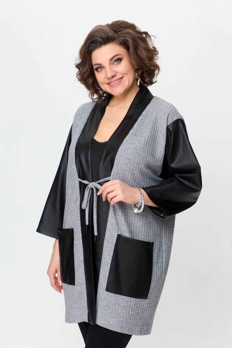 Кардиганы Avenue Fashion 0325 серый+черный