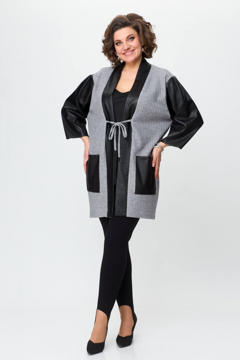 Кардиганы Avenue Fashion 0325 серый+черный