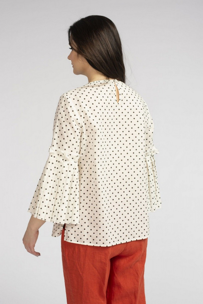 Блузы FASHION CENTRE Л-3708 белый_в_горох
