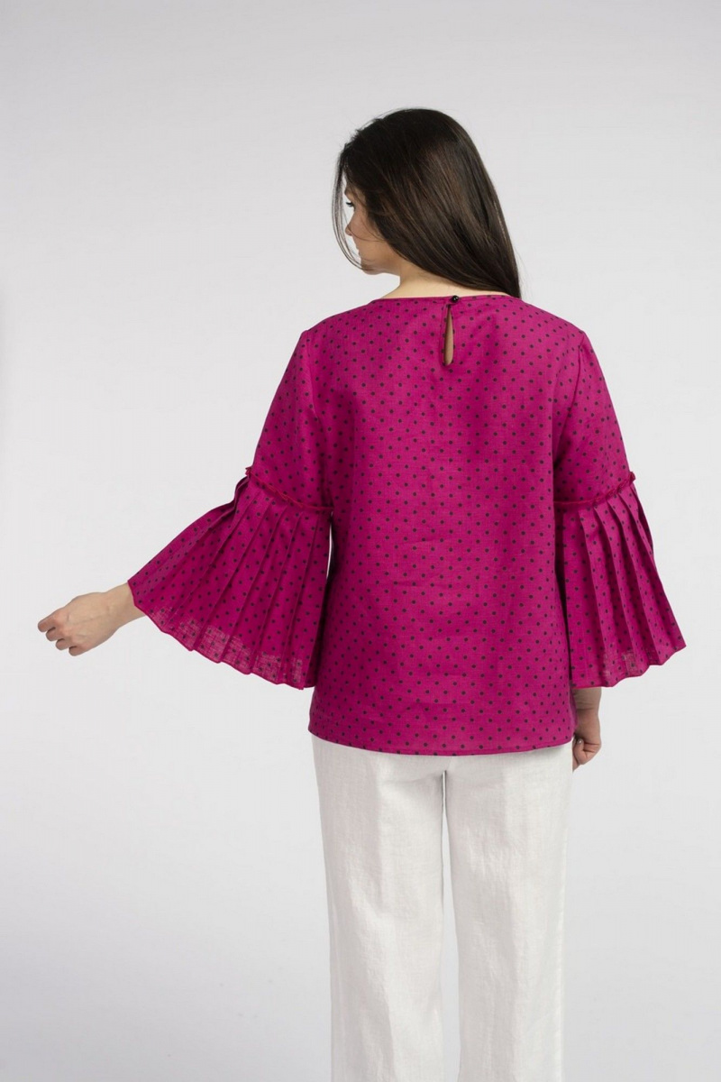 Блузы FASHION CENTRE Л-3708 фуксия_в_горох