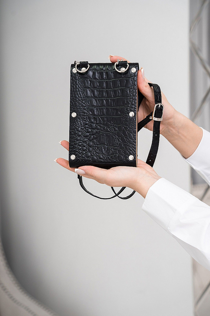 Женская сумка Because COLIBRI BLACK CROCO