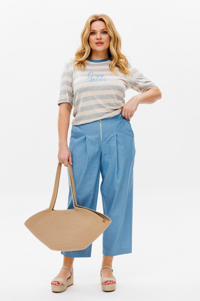 Брючный комплект Michel chic 1370 голубой,серый