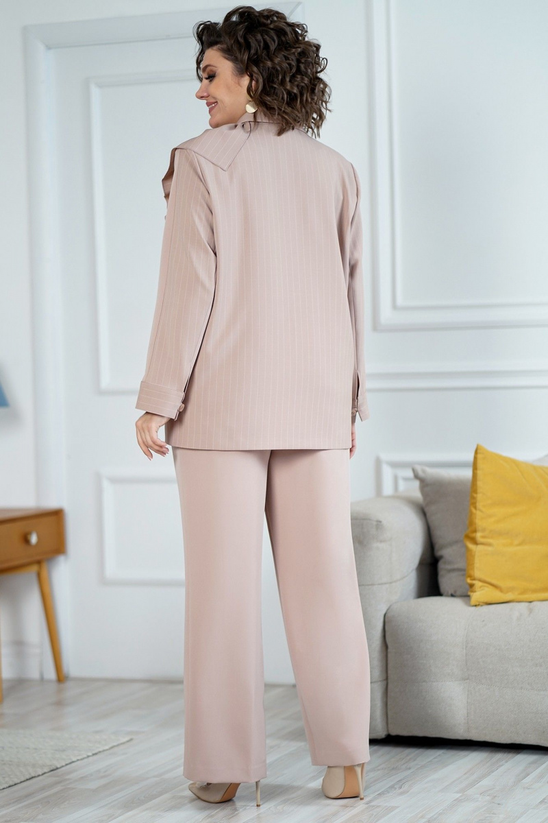 Брючный костюм Alani Collection 2017 пудра+полоска