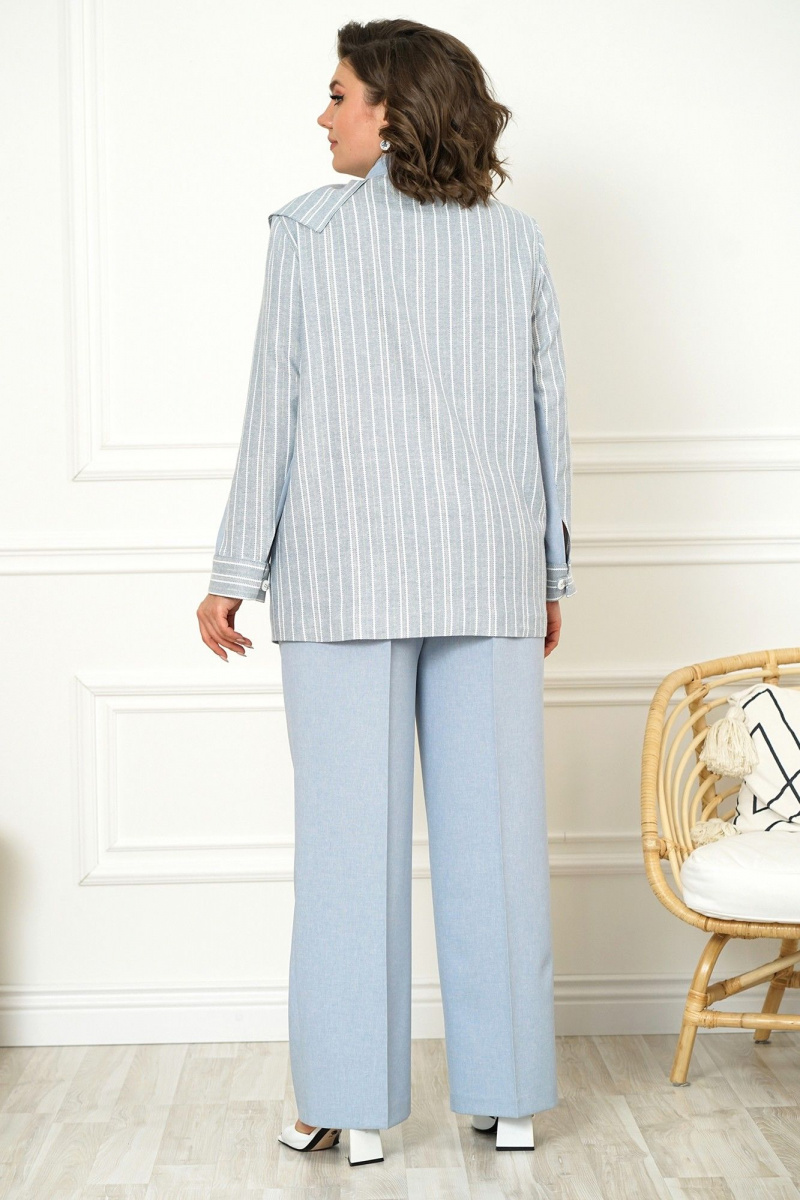 Брючный костюм Alani Collection 2117 голубой