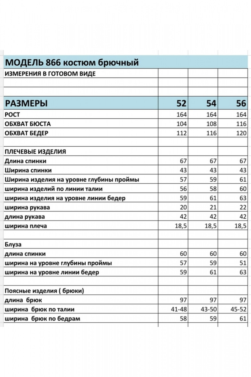 Брючный костюм БагираАнТа 866 т.голубой