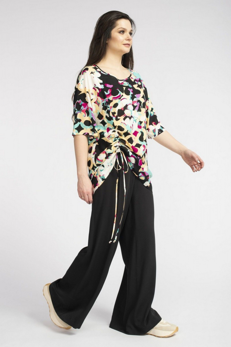 Блузы FASHION CENTRE В-3510 мультиколор_на_черном