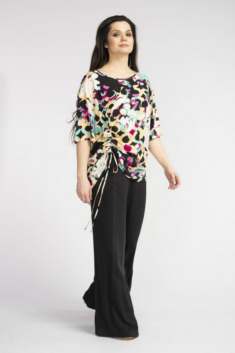 Блузы FASHION CENTRE В-3510 мультиколор_на_черном