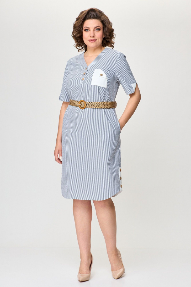 Платья Moda Versal П2393 бело-голубой