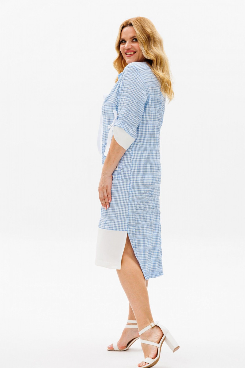 Платья Michel chic 2163 голубой+белый
