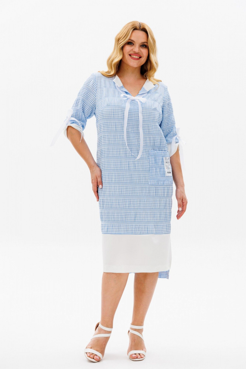 Платья Michel chic 2163 голубой+белый