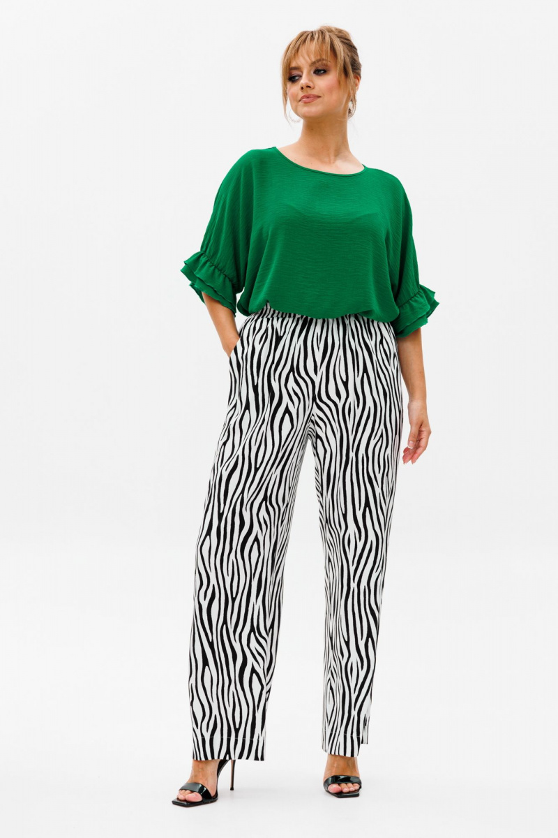 Брючный костюм Mubliz 180 зеленый_зебра