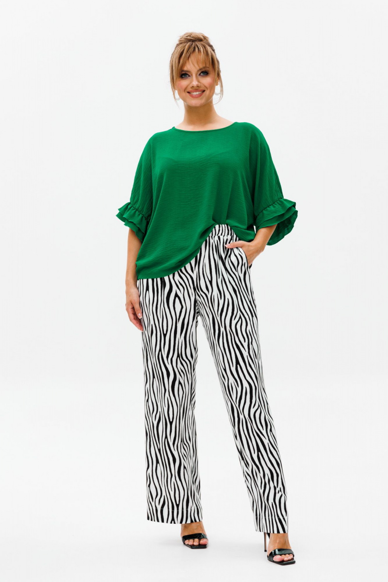 Брючный костюм Mubliz 180 зеленый_зебра