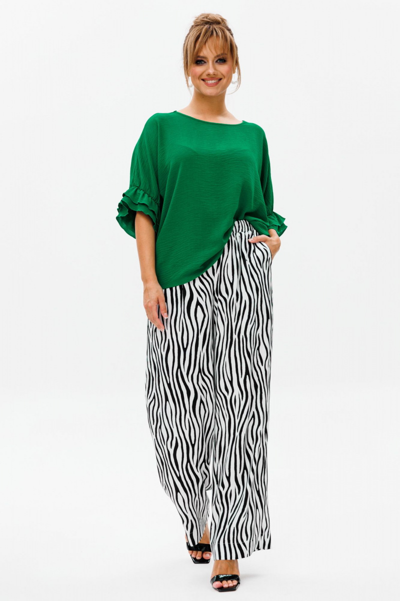 Брючный костюм Mubliz 180 зеленый_зебра