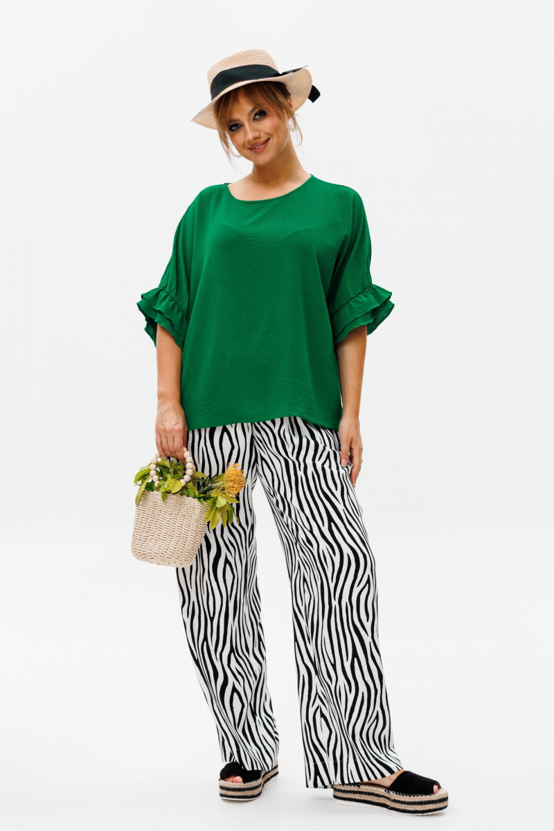 Брючный костюм Mubliz 180 зеленый_зебра