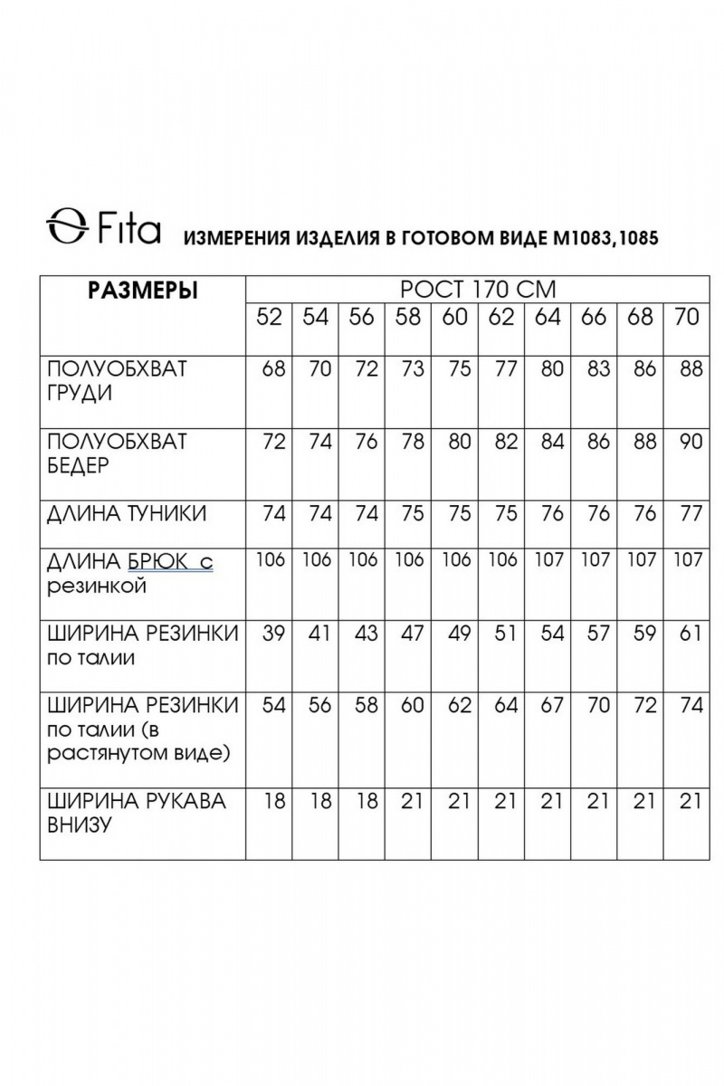 Брючный комплект Fita 1085 синий