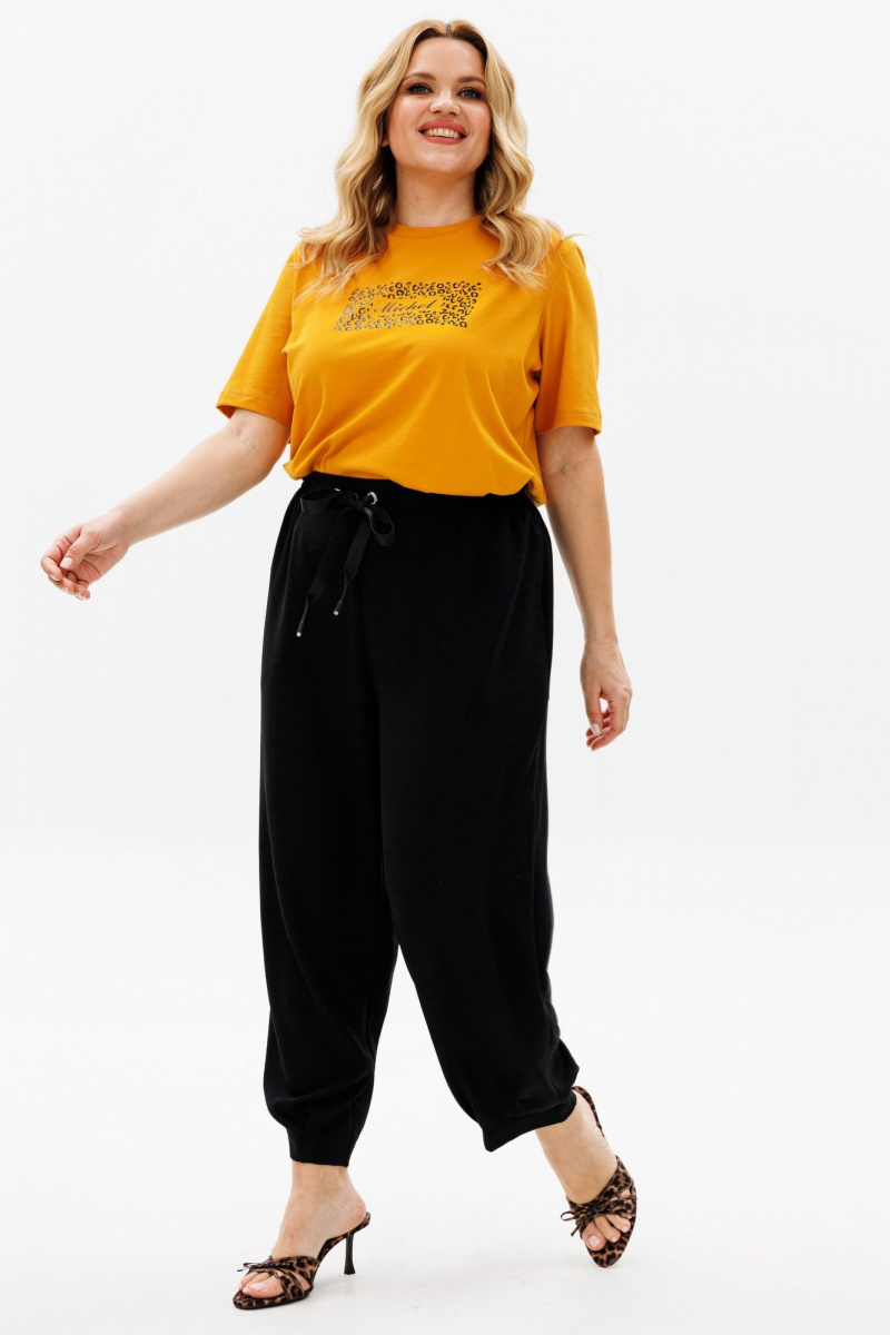 Брючный комплект Michel chic 1377 горчица,черный