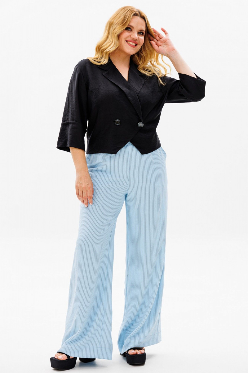 Брючный костюм Michel chic 1375/1 черный,голубой