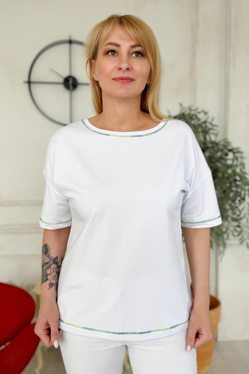 Джемперы Rumoda 2220 зеленый_белый
