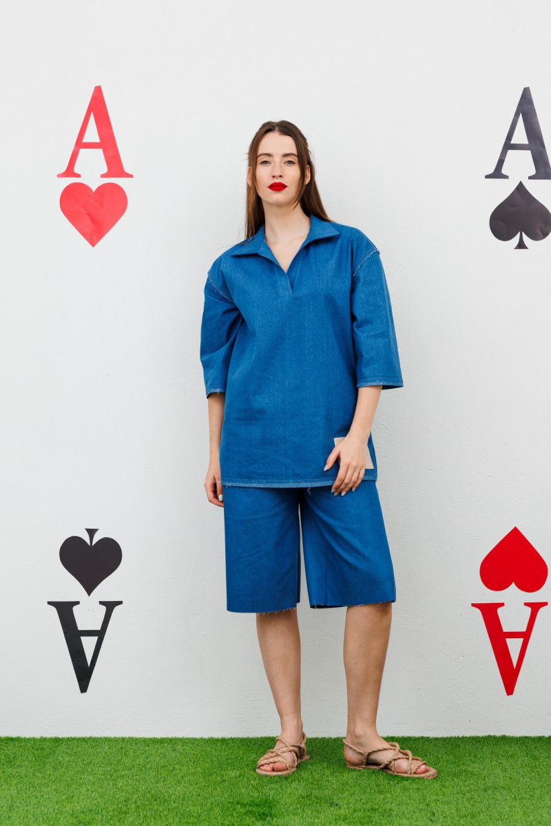 Женский комплект с шортами NikVa 547-1 синий
