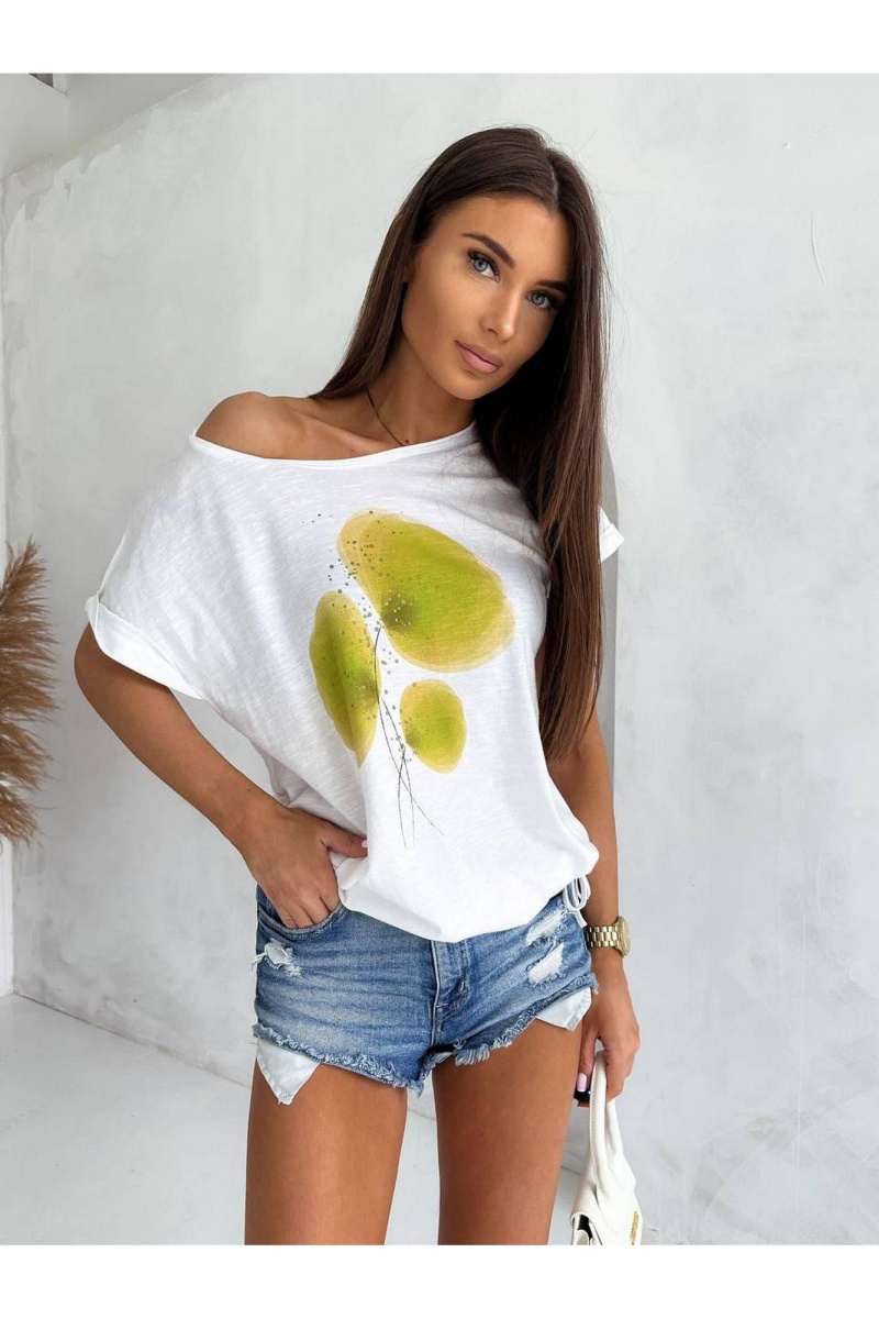 Блузы Nika.PL 0202201 бело-зеленый