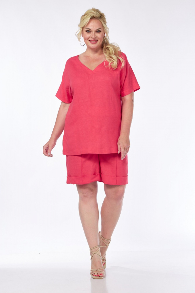 Женский комплект с шортами AVA fashion М-057-1 малиновый