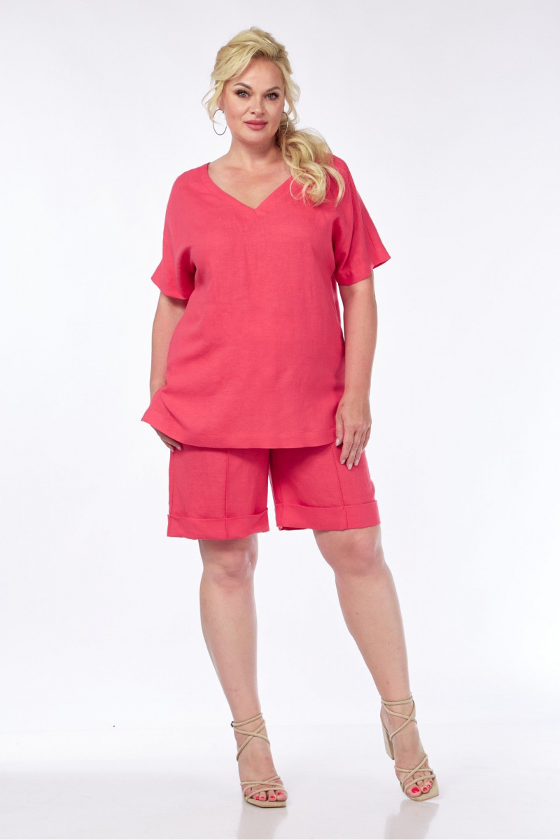 Женский комплект с шортами AVA fashion М-057-1 малиновый