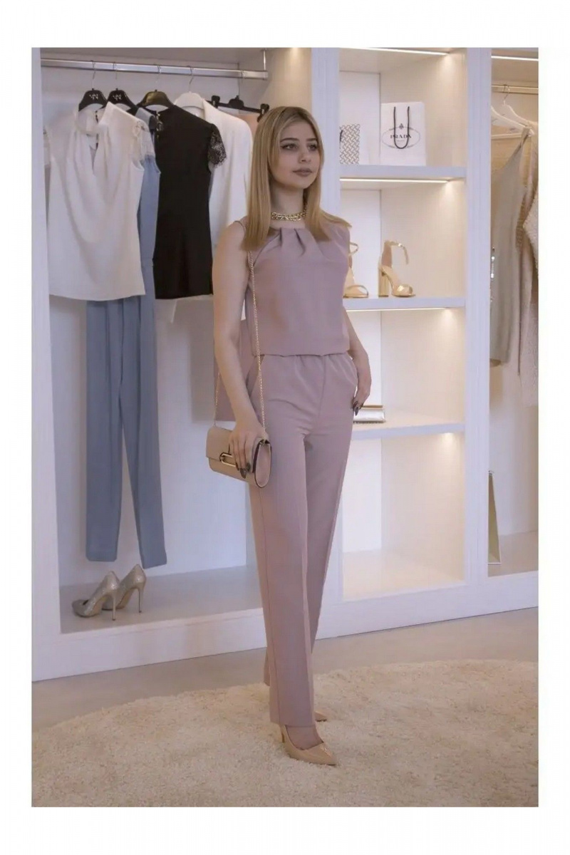 Женский комбинезон MONA STYLE FASHION&DESIGN 17248 пудровый