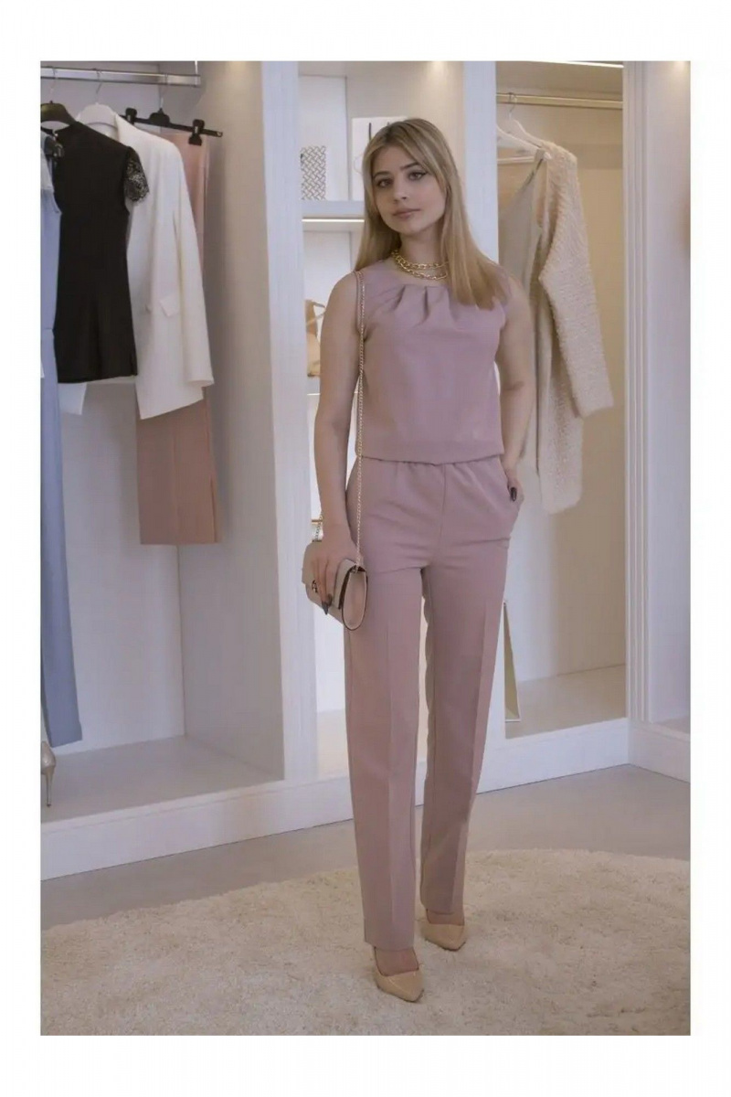 Женский комбинезон MONA STYLE FASHION&DESIGN 17248 пудровый