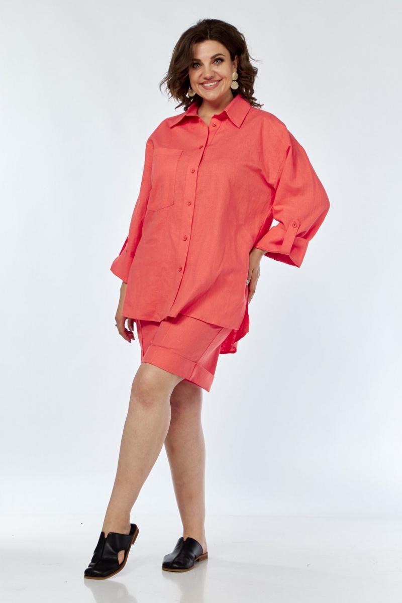 Комплект с блузой AVA fashion М-066 коралловый