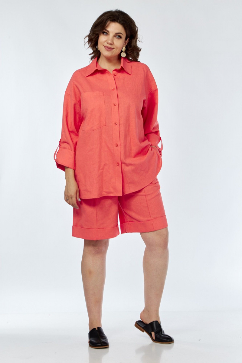 Комплект с блузой AVA fashion М-066 коралловый