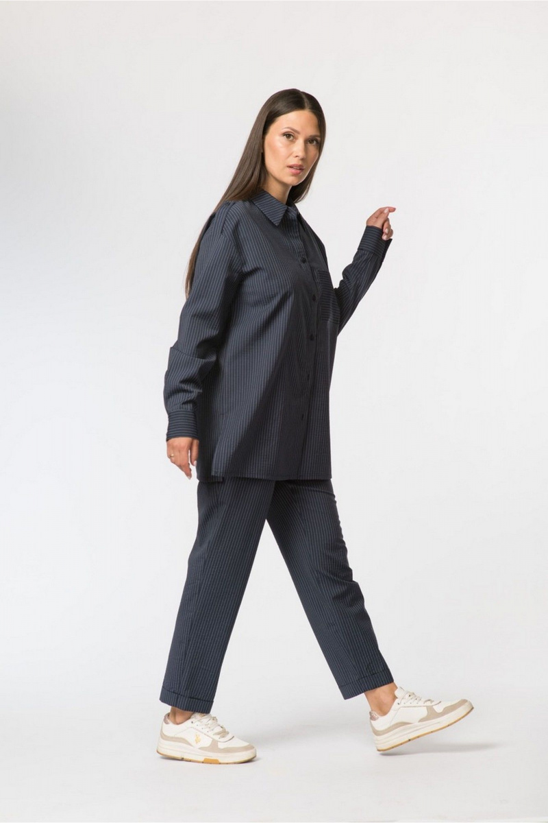 Блузы FASHION CENTRE Шр-3392 синий в полоску