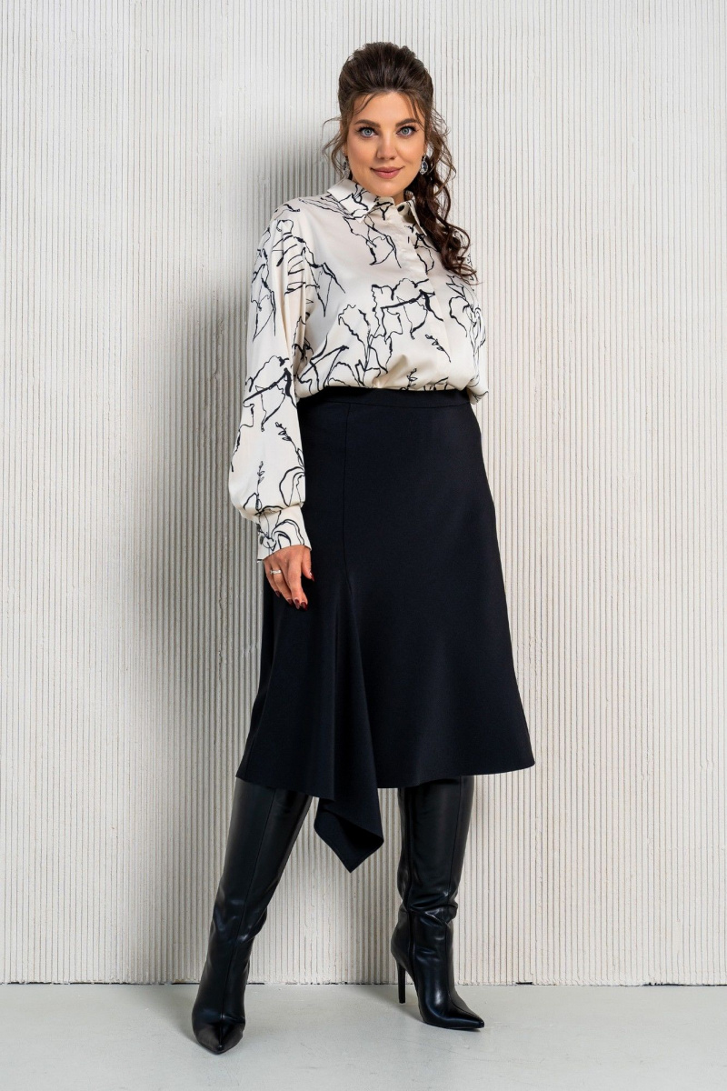 Блузы Aira Style 24-054 бежево-черный
