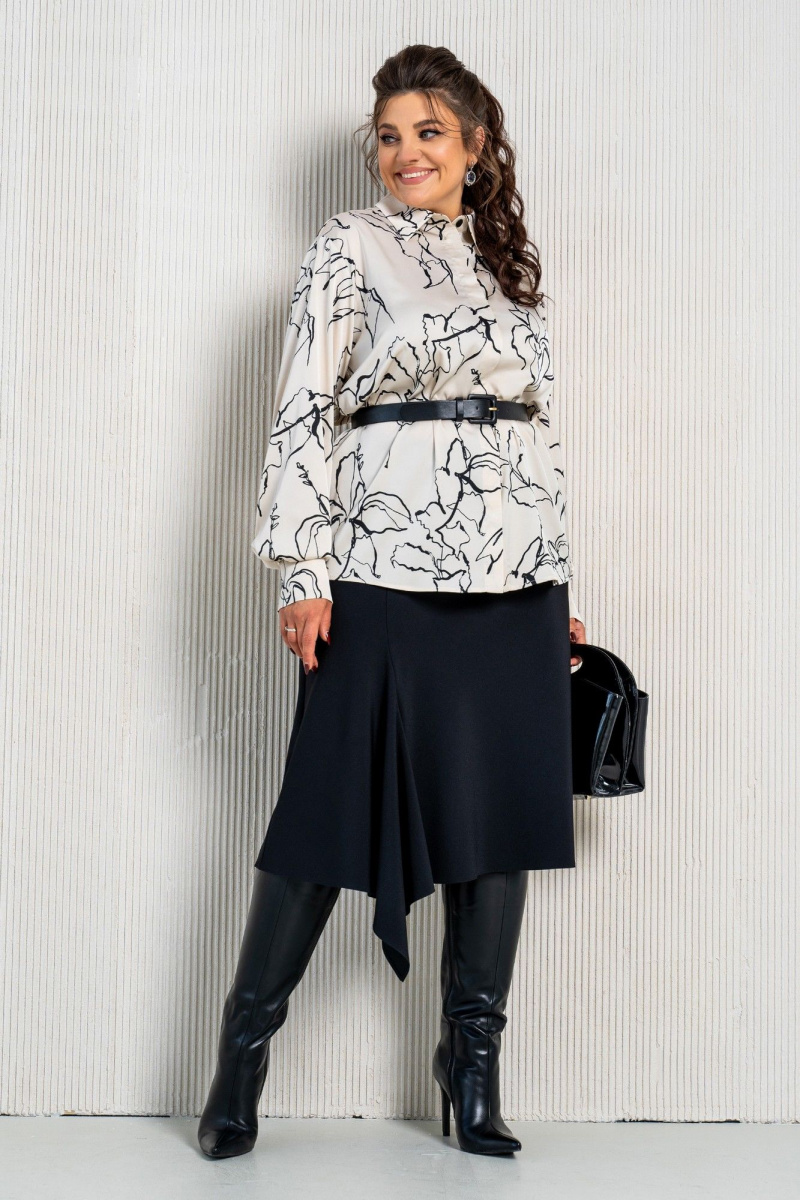 Блузы Aira Style 24-054 бежево-черный
