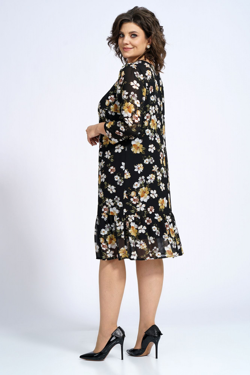 Платья Alani Collection 2148 бело-желтые_цветы