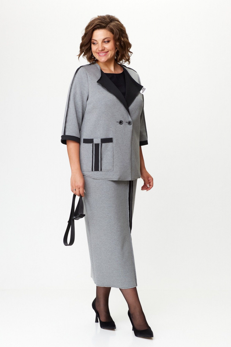 Юбочный костюм Michel chic 1388 серый