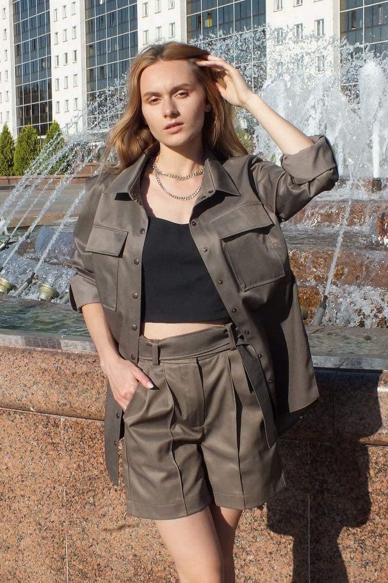 Рубашки Lady Smile 402 т.хаки