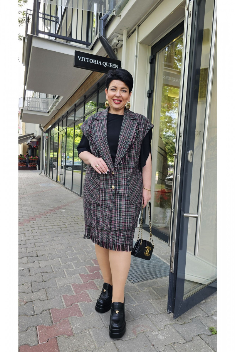 Юбочный комплект Vittoria Queen 22473 дизайн_клетка_меланж